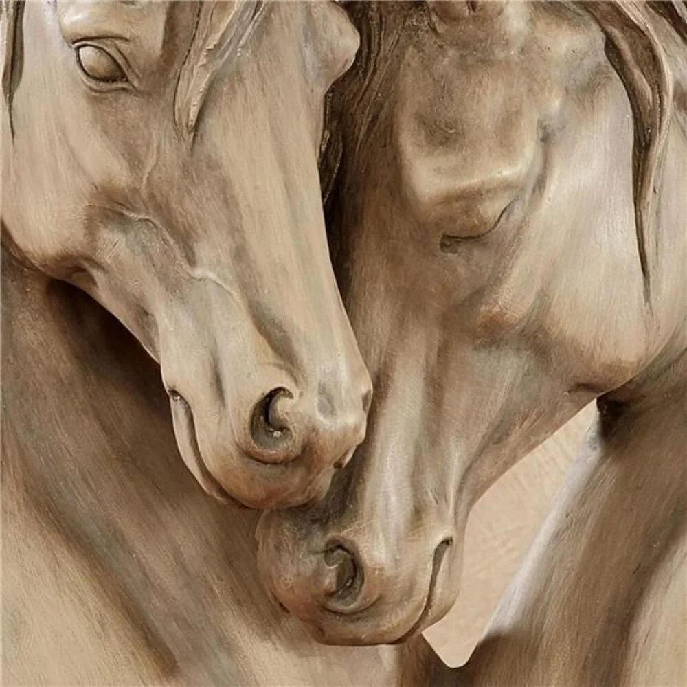 Touch of Class Loving Horses Table Sculpture Tan - Light Brown - Made of Resin